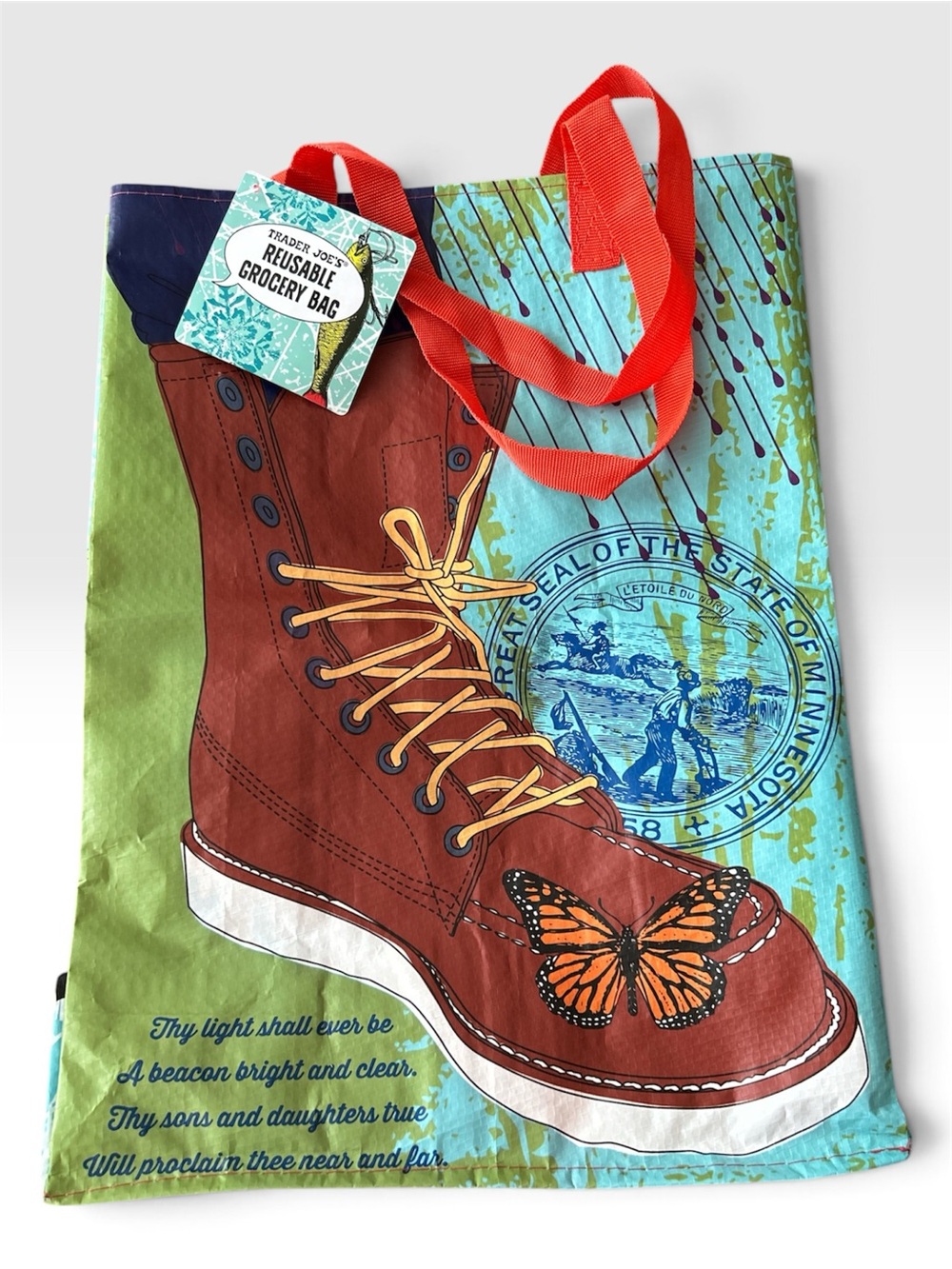 2024 Trader Joe’s Reusable State Grocery Tote Bag - Minnesota